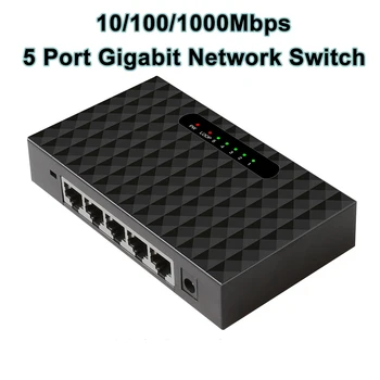 1000M Gigabit ethernet Tinklo Jungiklio, Mini 5-Port Ethernet Switch Didelės Spartos RJ45 Hub Interneto Splitter, 