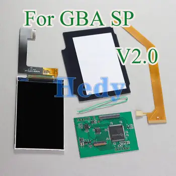 1set V2 IPS LCD Ekrano GBA SP Pabrėžti Ryškumo LCD GameBoy Advance SP Mažos Galios Ekrano Pabrėžti, IPS LCD Ekranas