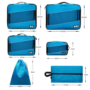 Atsparus vandeniui kelionių saugojimo krepšys nustatyti, trijų dalių rinkinys, keturių dalių rinkinys, šešių gabalas rinkinys, drabužių saugojimo krepšys