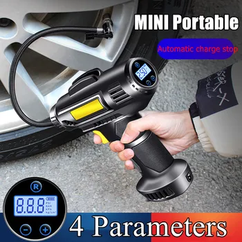 Belaidžio automobilių oro siurblys, automobilių oro siurblys mažų automobilių nešiojamas USB elektrinių automobilių padangų pistoletas tipo oro siurblys