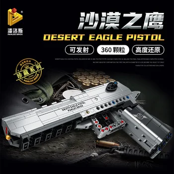 Desert eagle pistoletas kovinių ginklų modelių kūrimo blokus, plytas pasaulinio karo PUBG 98K AK47 swat pistoletas vaikai technika