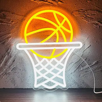 Krepšinio Hoopas Neoninis Ženklas dega Krepšinio Žaidėjų/Ventiliatoriai Basket 