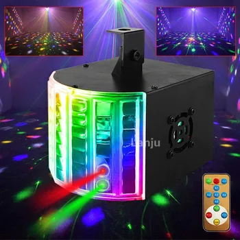 LED nuotolinio valdymo mini drugelis šviesos vestuvių disco DJ lazerio šviesa DMX profesinių balso kontrolės projekcija Scenos apšvietimas