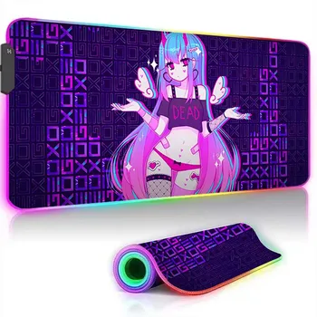 RGB Pelės Mygtukai Žaidimų Stalas Priedai Geoxor Moneko LED Kilimėlis Žaidėjus Xxl Didelis Anime Deskmat Klaviatūra, Kilimėlis, Kilimėliai Mause Pc Pagalvėlės