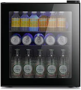 Star Mini Šaldytuvas Aušintuvas - 70 Galite Gėrimų Šaldytuvas Juodos spalvos Stiklo Durelės Alaus Soda ar Vyno \u2013Small Gėrimų Dozatorius Įranga