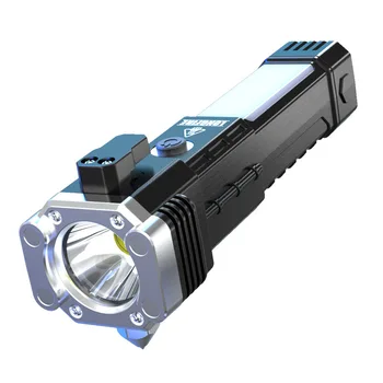 Taktinis LED Žibintuvėlis USB Įkrovimo Baterija (akumuliatorius Flashlamp Daugiafunkcinis Automobilių Saugos Plaktukas Lango Jungiklis savigynos Žibintų