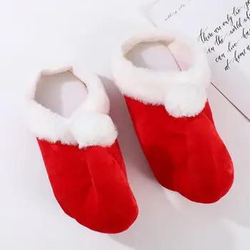 Trimatis Šlepetės Švenčių Raudona Animacinių filmų Kalėdų Šlepetės Žavinga Kalėdinė Dekoracija Shoes