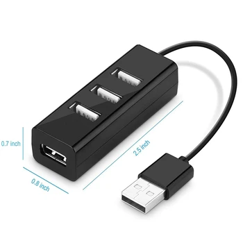 USB 2.0 4 Port Splitter Hub Didelės Spartos Adapteris, Skirtas 