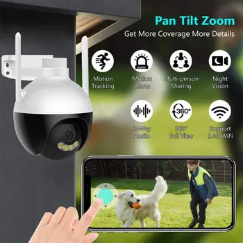 V380 Externa PTZ Wi-fi IP Kamera Žmogaus Aptikimo Spalva Naktinio Matymo Garso Priežiūros Videocamera Lauko CCTV Saugumo Camara