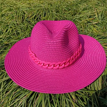 Vasaros skrybėlę naujas reguliuojamas džiazo šiaudų skrybėlę vyrų ir moterų Fedora saulės skrybėlę paplūdimio skrybėlę džiazo rose džiazo skrybėlę šiaudų skrybėlę, moteris