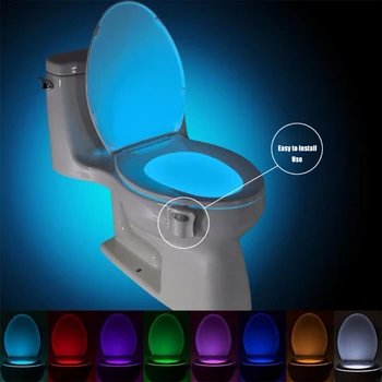 ZK30 Smart PIR Judesio Jutiklis Tualeto Sėdynė Naktį Šviesos 8/16 Spalvų Vandeniui Apšvietimas unitazo LED Lempos, WC Tualeto Šviesos