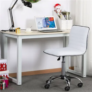ŠYPSENA MART Moderni Reguliuojama Armless Dirbtiniais Odos Pasukama Biuro Kėdė, Balta žaidimų kėdė