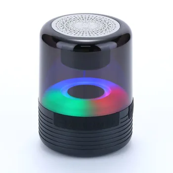 360 Laipsnių Skaidrus RGB Mirksi Šviesos žemų dažnių garsiakalbis Nešiojamas Belaidis Garsiakalbis BT 5.3 1200mAh su FM/U Disko/BT/Aux/TWS Funkcija