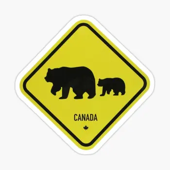 Kanada Bear Crossing Kelio Ženklas 5VNT Automobilių Lipdukai Namų Kambario Spausdinti Šaldytuvas Anime Fono Lipdukai, Dekoracijas, Animacinių filmų Meno