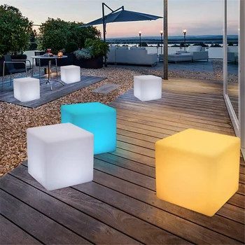 LED Cube Kėdė Šviesos Belaidžius LED Kubas Sėdynė Lempa USB Įkrovimo LED Modulis Su Nuotolinio Valdymo pultu 16 RGB Spalvų Lauko Stalas Šviesos