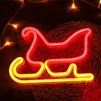 Led Nakties Šviesos Akį traukiantis Kalėdų Rogės Neoninės Lempos Usb/baterijos Valdomas Darbalaukio Dekoras su Nuostabiu Vizualinio Poveikio Formos Led