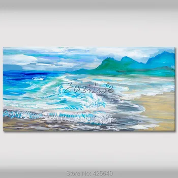 Paplūdimys Pajūrio aliejaus tapybai abstrakčiai Marina Aliejaus tapybai pajūrio ant drobės aukštos Kokybės Rankų darbo dažytos Tapybos 11