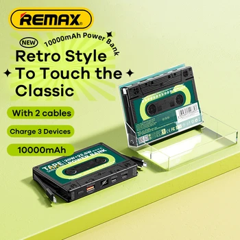 Remax 10000mAh Galia Banko QC22.5W Super Greito Įkrovimo Baterija Skaitmeninis Ekranas Retro 20W Už Ihpone HUAWEI Pastatytas 2Cables