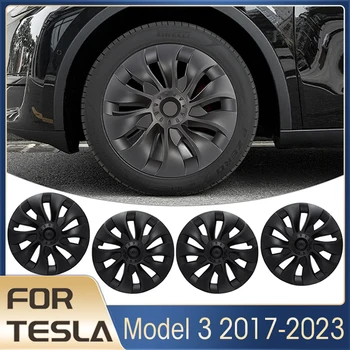 Tesla Hub Bžūp Modelis 3, Rato gaubto 4Pcs/Set 18 Colių Simetriškus Varantys Kepurės Tesla Modelis 3, Rato gaubto Dalys, Automobilių Reikmenys 2023