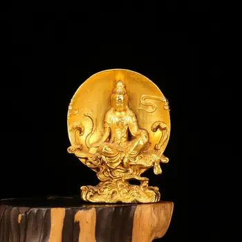 Tibeto Budizmas Guanyin Bodhisatvos Statula - Rankų darbo Žalvario, su Gražia Gilding