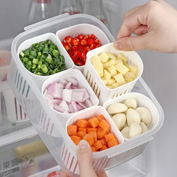 Šaldytuvas Maisto Nutekėjimo Šviežių laikyti Lauke, Imbiero, Česnako, Svogūnų talpinimo Vaisių, Daržovių Nutekėjimo Krepšelį Virtuvės reikmenys
