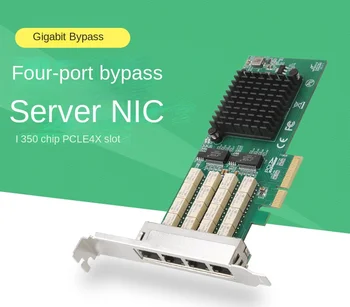PCIE X4 Keturi-port Gigabit Apeiti Power off Apeiti Pro NIC iš I350 chip serverio