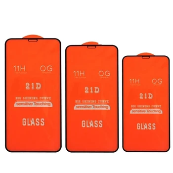 100VNT 21D Stiklo Screen Protector, iPhone 14 13 12 11 Pro Max Mini XS X 8 7 6S Plius SE3/2 Pilnas draudimas, Lenktas Grūdintas Stiklas