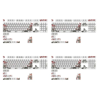 129Keys PBT Keycap DYESUB CherryPersonalized Slyvų Žiedų, rusijos, korėjos, Japonijos Keycaps Mechaninių Klaviatūrų