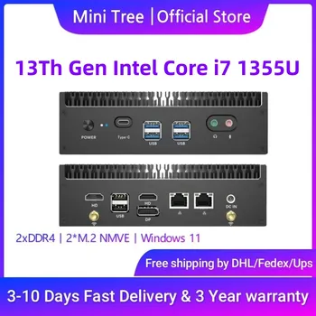 13 Gen Ventiliatoriaus Mini PC Alksnio Ežero Core i5 1335U i7 1355U PCIe 4.0 DDR4 Wifi6 Win11 Pro Žaidimų Kompiuterį Thunderbolt4