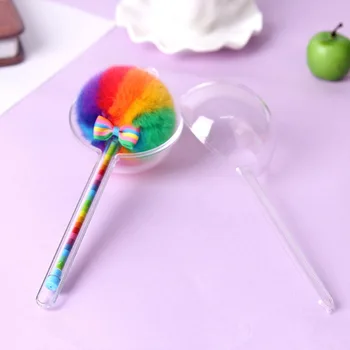 1Pcs Reklamos Kawaii kūrybos spalvos gelio rašikliai su purus kamuolys apdaila kanceliarinės prekės mokyklinės prekės, Nemokamas pristatymas