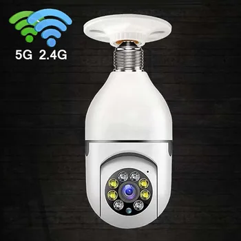 2.4 G 5G E27 Wifi Lemputė, Stebėjimo Kameros Automatinė Žmonių Stebėjimo, IP Kameros, Skaitmeninis Priartinimas Vaizdo Patalpų Apsaugos Monitorius SD Kortelę