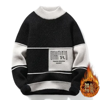 2023 Žiemą šiltas vyrų džemperis džemperis sutirštės megztinis ilgomis rankovėmis klasikinis megztinis vyriški laisvalaikio crewneck sweater 8237
