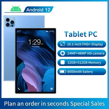 Android 12 PA15 Tablet PC 10.1 Colių HD Ekranas, RAM:6/8/12 GB-ROM:128/256/512 GB Su Klaviatūros Palaikymas Dvigubai Kortelės Pasaulio Versija