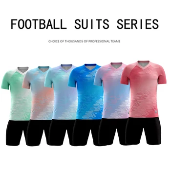 Didelis metrų Sportinę pritaikymas Futbolo mokymo drabužiai Vyrams Berniukų Futbolo Drabužių Rinkiniai Trumpas Rankovės Tracksuit