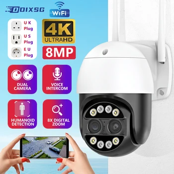 DIXSG 8MP Wi-fi IP Kamera, Patalpų, Lauko 8X Digital Zoom AI Žmogaus Aptikti Belaidę VAIZDO Vigilancia Kameros Apsaugos