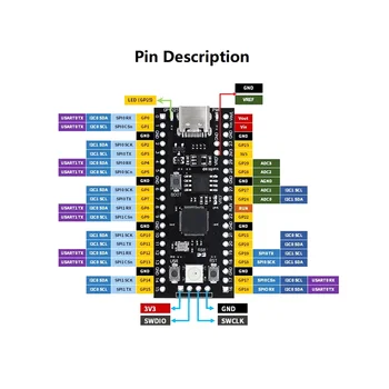 Dėl Aviečių Pi YD-RP2040 Plėtros Taryba 4MB Flash Core Valdybos Dual-Core 264KB ARM Mikrovaldiklių Plokštė