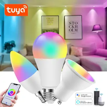 GU10 E14 E27 lampara led Smart lemputė WIFI Tuya APP Kontroliuoti Smart home Led lempos, Šviesa, Suderinama su Alexa, Google 