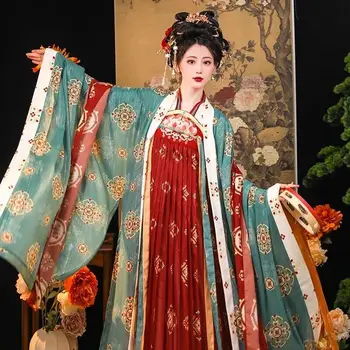 Hanfu Suknelė Moterims Kinų Tradicinio Siuvinėjimo Hanfu Halloween&Karnavalas Cosplay Kostiumų Vasaros Hanfu Raudona Žalia Mėlyna Suknelė XL