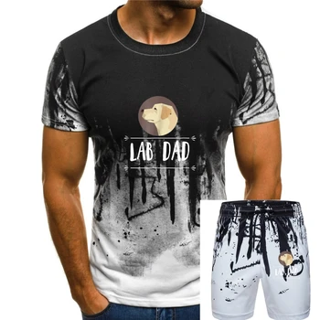 Marškinėliai-vyriški T-Shirt-Juoda Labradoro Retriveris Šuo Lab Tėtis! Geltona