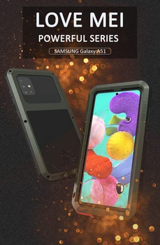 Meilė MEI-Galingas Telefono dėklas Samsung Galaxy A51, A52, A53, A71, 41 Metalo Šarvai, Šoko Purvo Įrodymas, Vandens Atvejais,