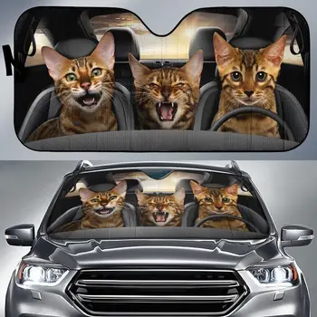 Mielas Kačių Šeimos Modelio Automobilių Reikmenys 3D Gyvūnų Universaliųjų Automobilių Stiklų UV ir Karščio Didelio Dydžio Automobilių Saulė Pavėsyje priekinio Stiklo