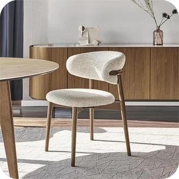 Modernus Minimalistinis Valgomojo Kėdės, Medinės Konstrukcijos Minkštas Patogios Kėdės Nugaros Oda Valgomasis Sandalyeler Virtuvės Baldai