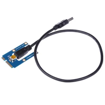 USB 3.0 Mini PCI-E PCIe PCI Express 1X iki 16X Extender Riser Card Adapter Išplėtimo Kabelis Bitcoin Miner Kasyba